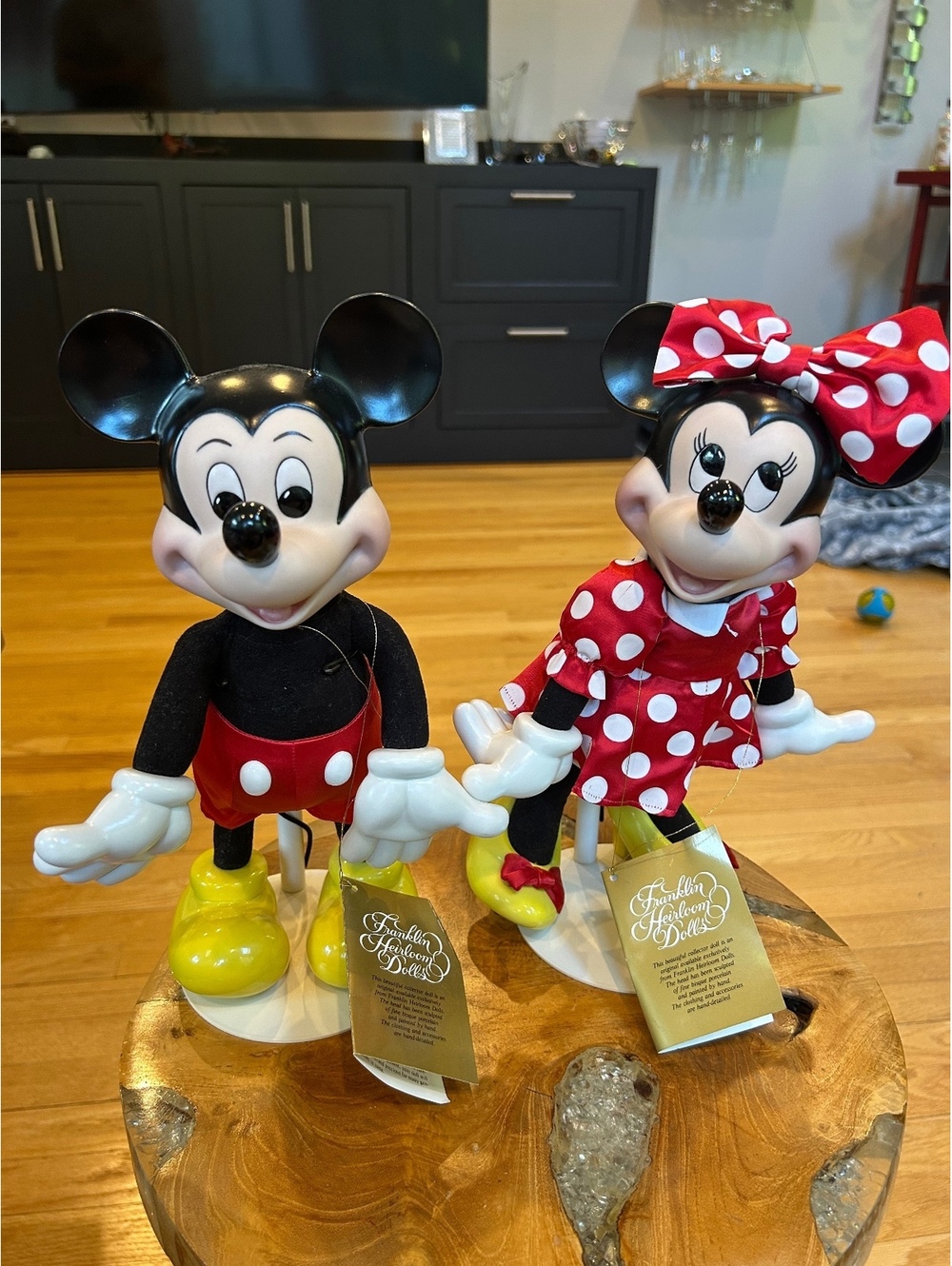 Vintage Franklin Heirloom Mickey and Minnie Mouse Dolls